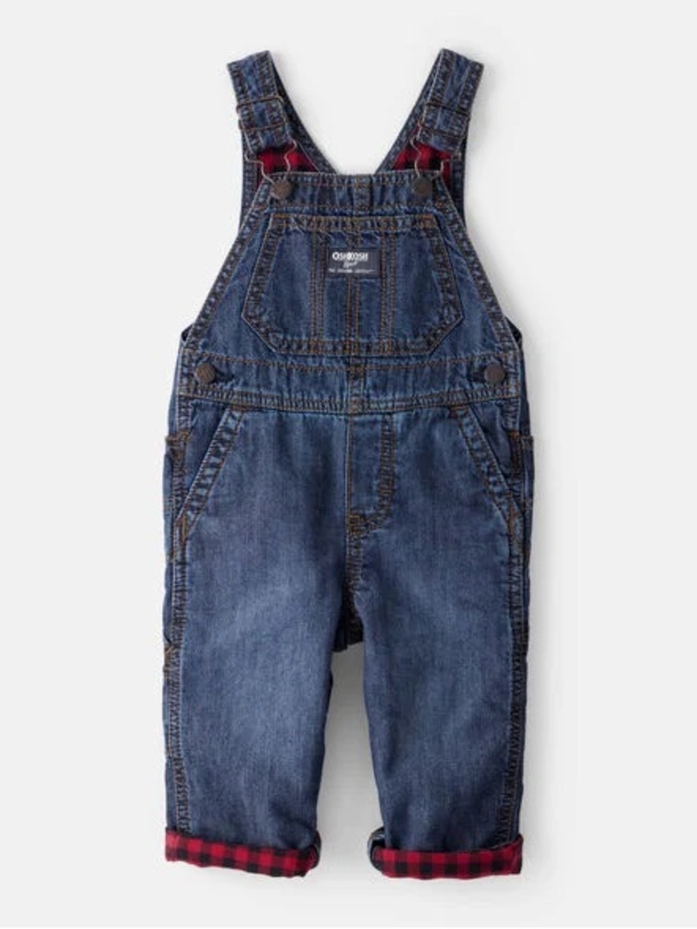 OshKosh B'gosh Baby Buffalo Check Denim Overalls - Picture 8 of 8